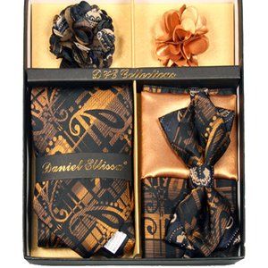 Daniel Ellissa Black Copper Bow & Neck Tie 6 Set
